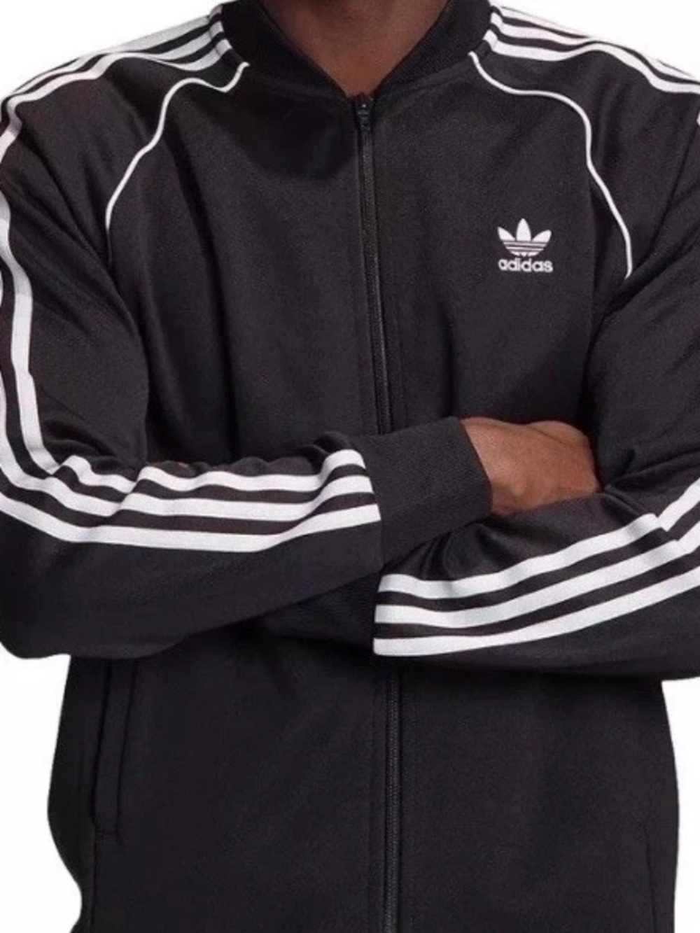 NWT Adidas Black Jumpsuit Jacket Zip Down 3 Stripe Size Small Women’s Sweatshirt